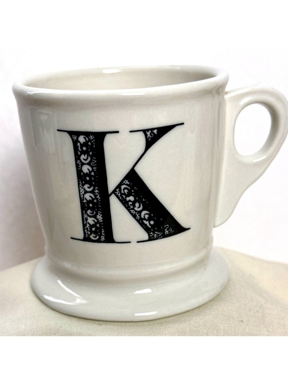 Anthropologie Coffee Mug Letter K Monogram Initial Alphabet Farmhouse Minimalist - Picture 6 of 6